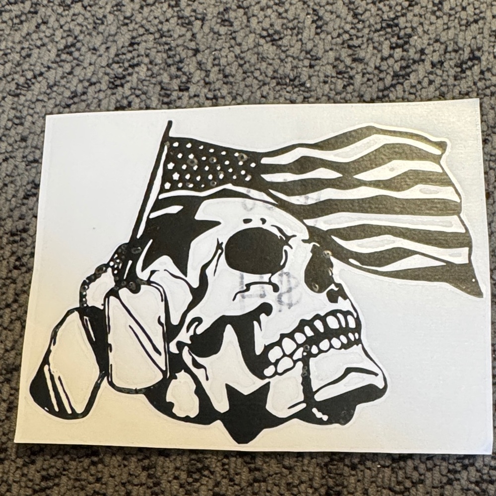 Skull with Flag Sticker
